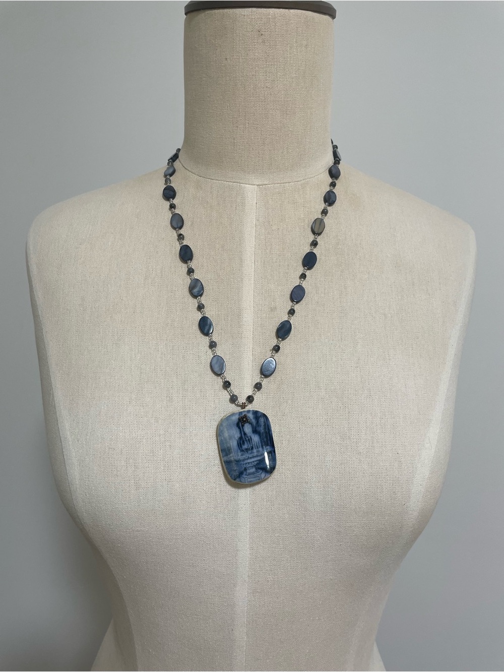 Blue Stone Pendant Necklace